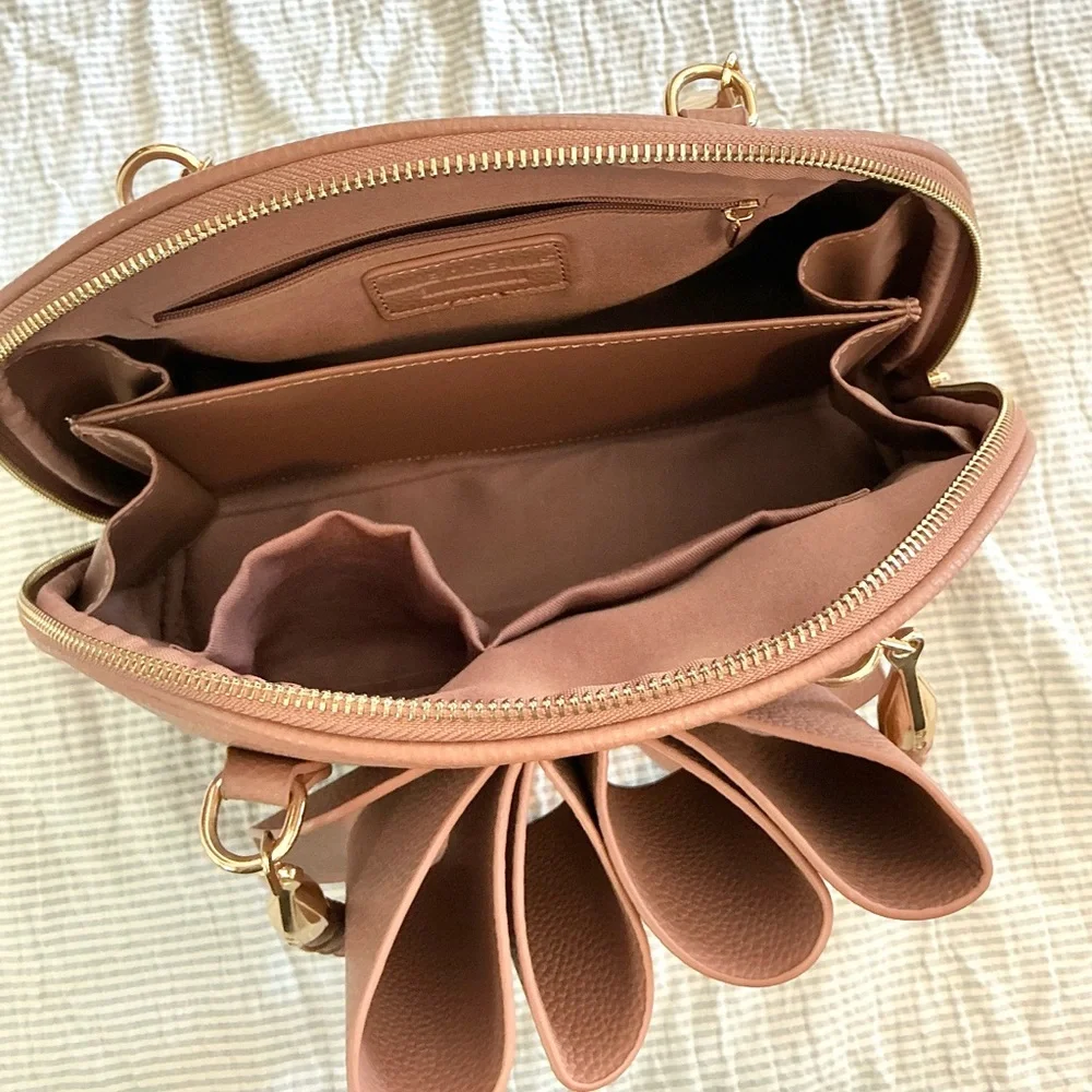 BEA BRAIDED BOW VEGAN TOP HANDLE HANDBAG - Picture 6 of 11